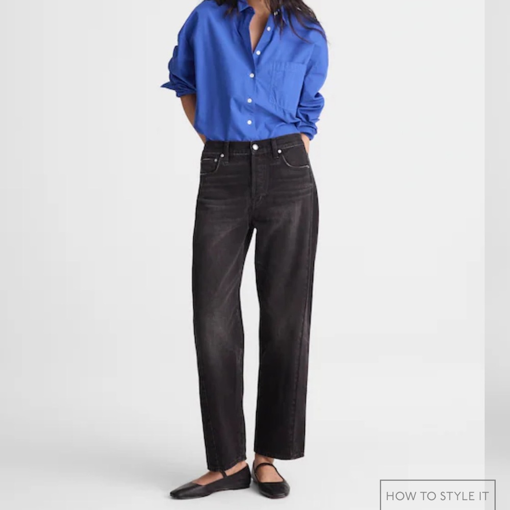 Madewell Pieced Barrel Jean black wash 30P